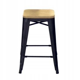 NUFORMA Krzesło barowe hoker, wysokie, czarne loft