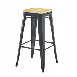 NUFORMA Krzesło barowe hoker, wysokie, czarne loft