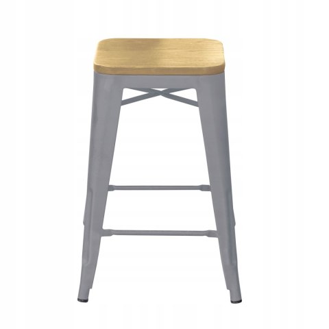 NUFORMA Krzesło barowe hoker, wysokie, srebrne loft