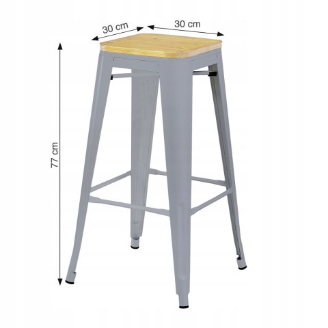 NUFORMA Krzesło barowe hoker, wysokie, srebrne loft