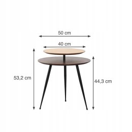 NUFORMA Stół, stolik kawowy, drewniany z 2 blatami