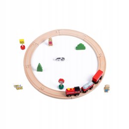 PAN PATYK Drewniana kolejka, tory, pociąg, 20 elementów