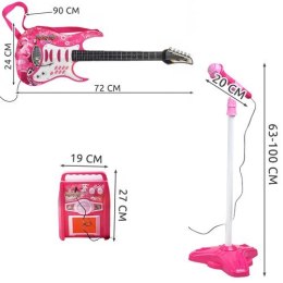 Iso Trade Gitara + mikrofon + wzmacniacz róż 22407