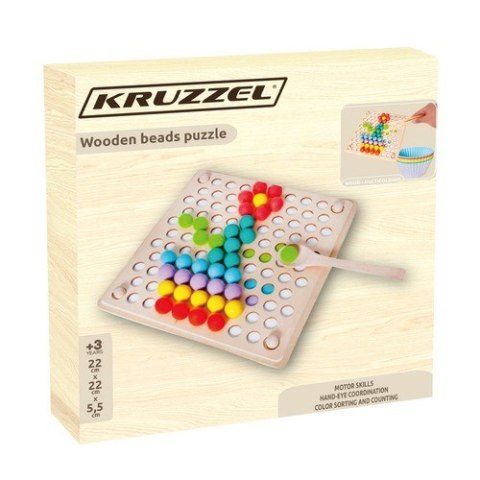 Kruzzel Drewniana układanka koraliki 22403 Kruzzel Drewniana układanka koraliki 22403