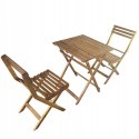 GARDENSELECT ZESTAW MEBLI OGRODOWYCH DREWNIANYCH STOLIK KRZESŁA I NA TARAS OGRÓD BALKON