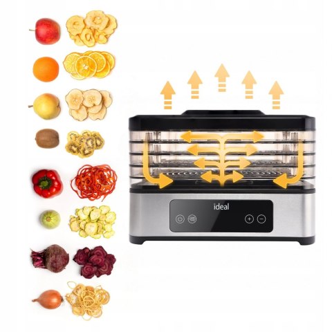 IDEAL DUŻA Suszarka do Grzybów Owoców Warzyw IDEAL INOX +Termoobieg 400W +Timer