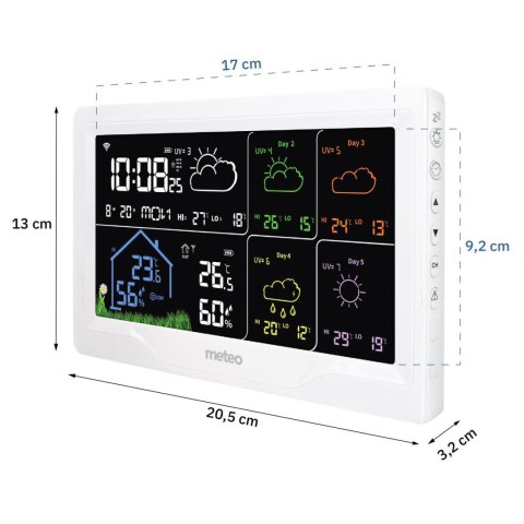 METEO STACJA POGODOWA METEO SP401 WIFI Z PROGNOZĄ POGODY NA 4 DNI