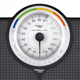 Webber Med Klasyczna Waga Łazienkowa MECHANICZNA Analogowa do 180 KG CZARNA WEBBER BMI