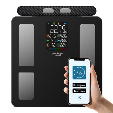Webber Med Waga Łazienkowa Analityczna 15 Parametrów Apple Health, Google Fit, IF2825A