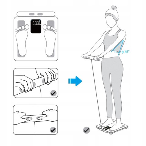 Webber Med Waga Łazienkowa Analityczna 15 Parametrów Apple Health, Google Fit, IF2825A