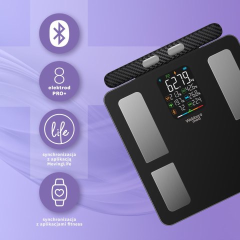 Webber Med Waga Łazienkowa Analityczna 15 Parametrów Apple Health, Google Fit, IF2825A