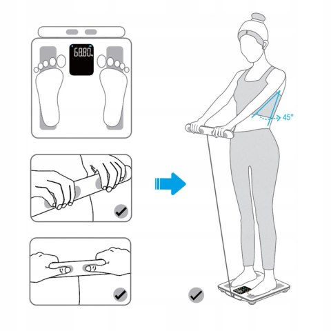 Webber Med Waga Łazienkowa Analityczna 15 Parametrów Apple Health, Google Fit, IF2825A