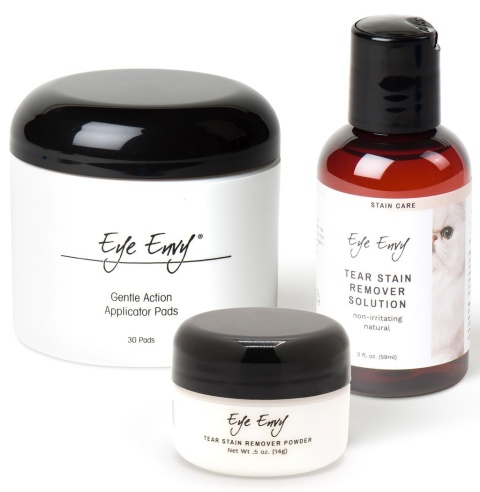 Eye Envy Cat Starter Kit – puder i płyn do usuwania zacieków pod oczami kota