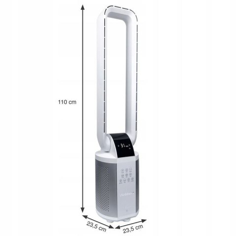 WEBBER Bezłopatkowy wentylator z nawilżaczem WEBBER WB1820 biały