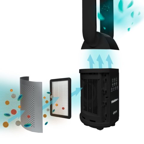 WEBBER Bezłopatkowy wentylator z nawilżaczem WEBBER WB1820 czarny