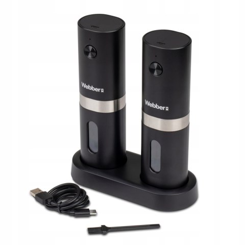 WEBBER MŁYNEK DO PIEPRZU I SOLI ELEKTRYCZNY AKUMULATOROWY USB - 2 SZT
