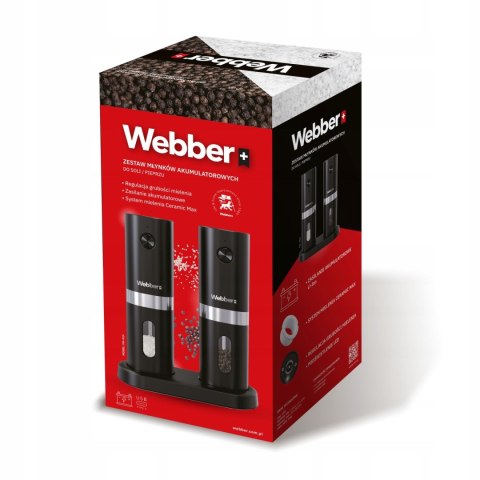 WEBBER MŁYNEK DO PIEPRZU I SOLI ELEKTRYCZNY AKUMULATOROWY USB - 2 SZT