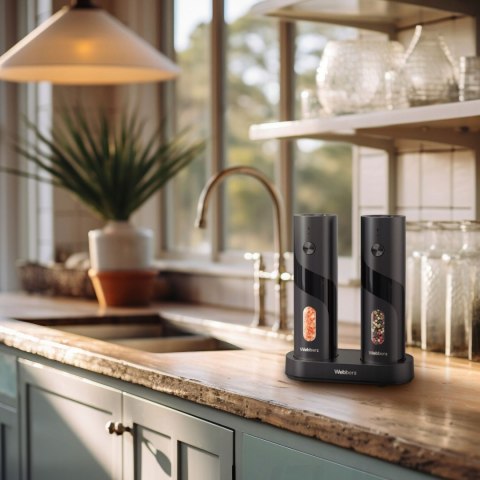 WEBBER MŁYNEK DO PIEPRZU I SOLI ELEKTRYCZNY AKUMULATOROWY USB MŁYNEK DO SOLI 2 SZT