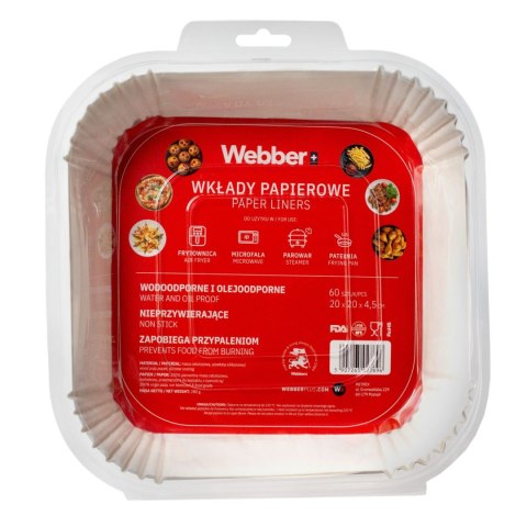 WEBBER Wkłady papierowe do frytownic bezolejowych Webber 20x20