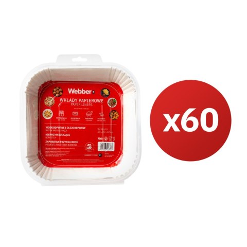 WEBBER Wkłady papierowe do frytownic bezolejowych Webber 20x20