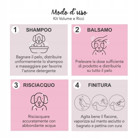 YUUP! Volume Kit – etapy pielęgnacji zwiększającej objętość sierści psa