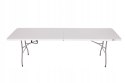 AGD SELECT STÓŁ CATERINGOWY BANKIETOWY SKŁADANY OGRODOWY 240 cm OGRODOWY BIAŁY