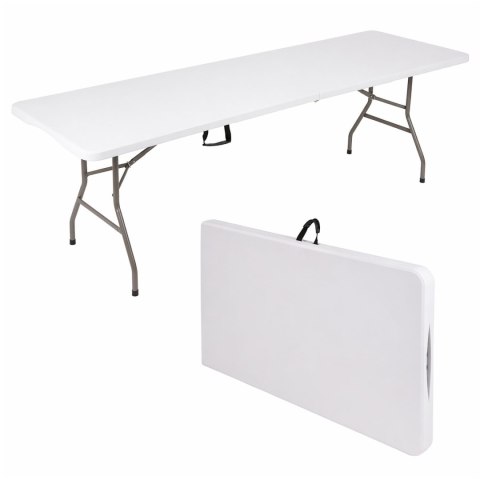 AGD SELECT STÓŁ CATERINGOWY BANKIETOWY SKŁADANY OGRODOWY 240 cm OGRODOWY BIAŁY