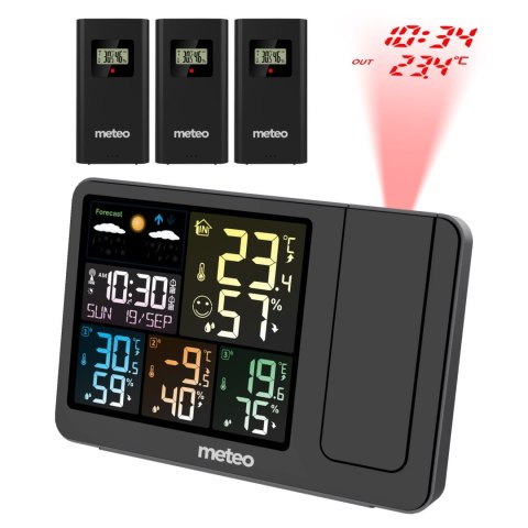 METEO STACJA POGODOWA Z DCF METEO SP300 POGODYNKA PROJEKTOR LASEROWY 3 CZUJNIKI