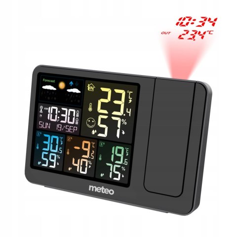 METEO STACJA POGODOWA Z DCF METEO SP300 POGODYNKA PROJEKTOR LASEROWY 3 CZUJNIKI