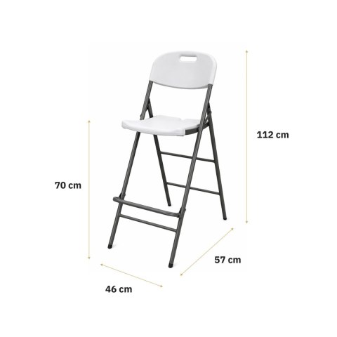 NUFORMA KRZESŁO HOKER SKŁADANE BAROWE OGRODOWE TURYSTYCZNE CATERINGOWE BIAŁE 70cm