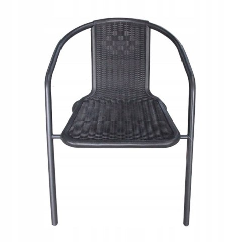 NUFORMA Komplet mebli ogrodowych stolik + 2 krzesła z technorattanu czarne