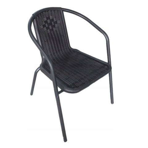 NUFORMA Komplet mebli ogrodowych stolik + 2 krzesła z technorattanu czarne