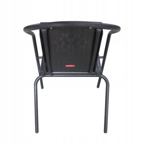 NUFORMA Komplet mebli ogrodowych stolik + 2 krzesła z technorattanu czarne