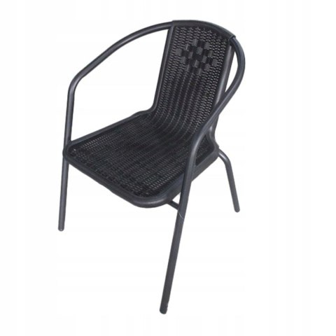 NUFORMA Komplet mebli ogrodowych stolik + 2 krzesła z technorattanu czarne