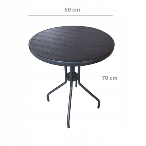 NUFORMA Komplet mebli ogrodowych stolik + 2 krzesła z technorattanu czarne