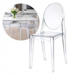 NUFORMA Krzesło LOUIS transparentne ghost chair glamour bez podłokietników
