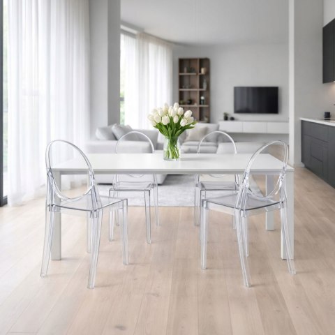 NUFORMA Krzesło LOUIS transparentne ghost chair glamour bez podłokietników