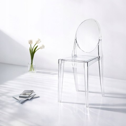 NUFORMA Krzesło LOUIS transparentne ghost chair glamour bez podłokietników