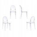 NUFORMA Krzesło LOUIS transparentne ghost chair glamour bez podłokietników