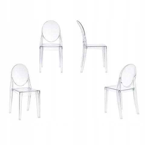NUFORMA Krzesło LOUIS transparentne ghost chair glamour bez podłokietników