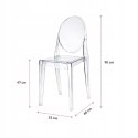 NUFORMA Krzesło LOUIS transparentne ghost chair glamour bez podłokietników