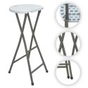 NUFORMA Krzesło cateringowe składane hoker barowe wysokie 70cm BIAŁE