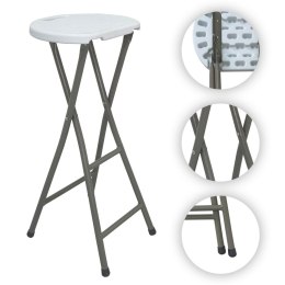 NUFORMA Krzesło cateringowe składane hoker barowe wysokie 70cm BIAŁE