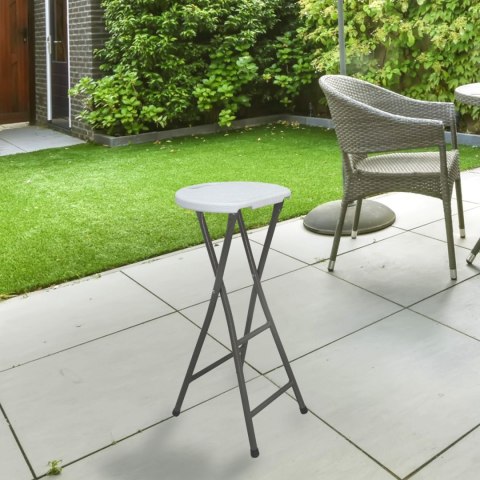 NUFORMA Krzesło cateringowe składane hoker barowe wysokie 70cm BIAŁE