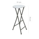 NUFORMA Krzesło cateringowe składane hoker barowe wysokie 70cm BIAŁE
