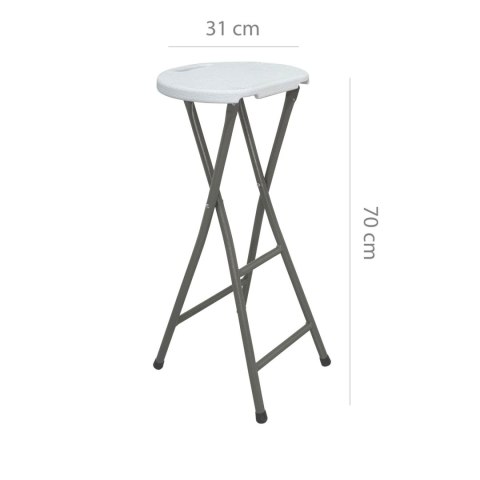 NUFORMA Krzesło cateringowe składane hoker barowe wysokie 70cm BIAŁE