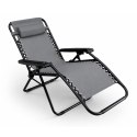 NUFORMA Leżak ogrodowy składany z zagłówkiem szary