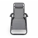 NUFORMA Leżak ogrodowy składany z zagłówkiem szary