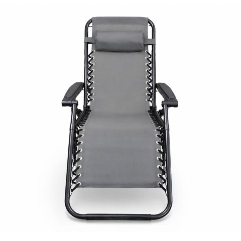 NUFORMA Leżak ogrodowy składany z zagłówkiem szary