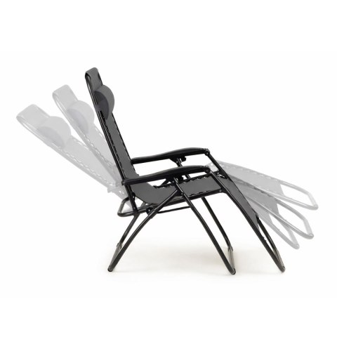 NUFORMA Leżak ogrodowy składany z zagłówkiem szary